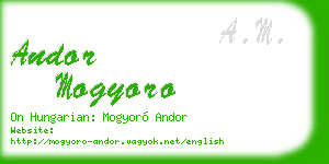 andor mogyoro business card